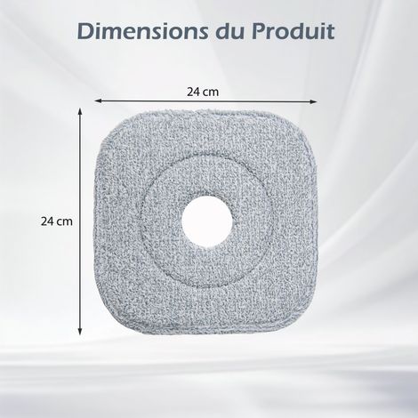 Lot de 6 Éponges Microfibres Réutilisables pour Balai Chiffons de Balayage à Sec et Tampons pour Lavage Humide Tampons Carrés Gris (1/2)