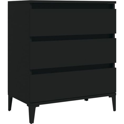 Credenza buffet cassettiera mobile contenitore organizer cucina soggiorno soggiorno 60 x 35 x 70 cm multistrato nero 020035983