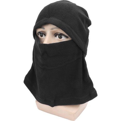 Masque de protection contre le froid pour le vélo et la moto, capuche en polaire coupe-vent pour hommes et femmes, idéal pour le ski et le snowboard en hiver (noir) (1/5)