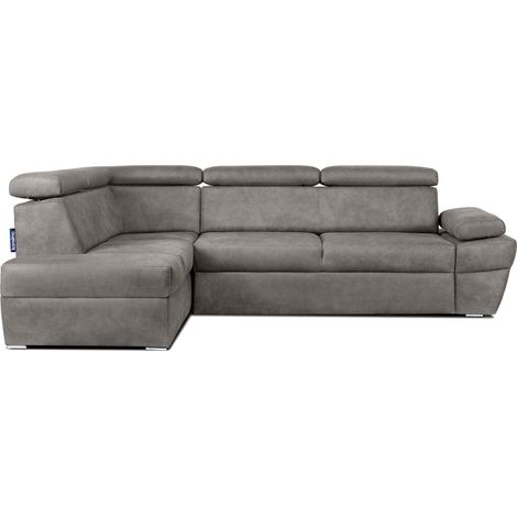 KONSIMO RATLO Ecksofa , Schlaffunktion, 4 /5  Sitzer, Bettkasten, Lederoptik, silber (1/5)