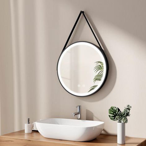 Miroir de Salle de Bain Rond avec éclairage, 50 cm, Anti-buée, lumière Blanc Froid à intensité Variable, Fonction mémoire, Tactile, arrêt Automatique Pendant 3 Heures, économe en énergie (1/5)
