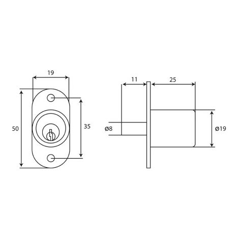 19 mm Cr-Inther-Druckknopfschloss (1/2)