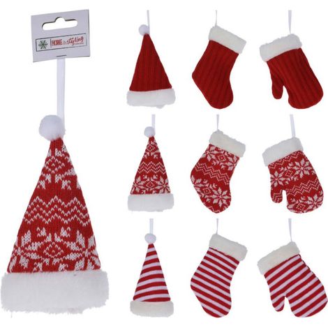 GORRO/CALCETÍN ROJO NAVIDAD 8X15CM