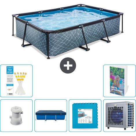 Exit Pool Rechteckig - Steinoptik - 300x200x65 cm - 7-teilig  S290 (1/5)