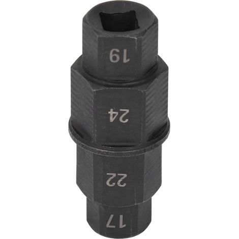 Sechskant-Schaftwerkzeug für Motorräder, Spezialschlüssel zum Ausbau der Vorderradachse 17 19 22 24 mm, schwarz (1/5)