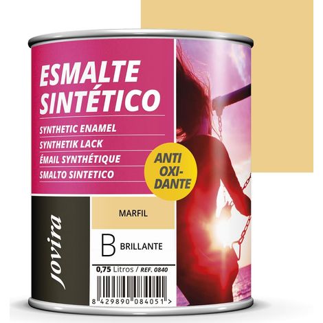 Vernis synthétique anti-oxydant brillant. Protection et décoration de surfaces en acier, fer et bois. 750 Millilitres, Ivoire (1/5)