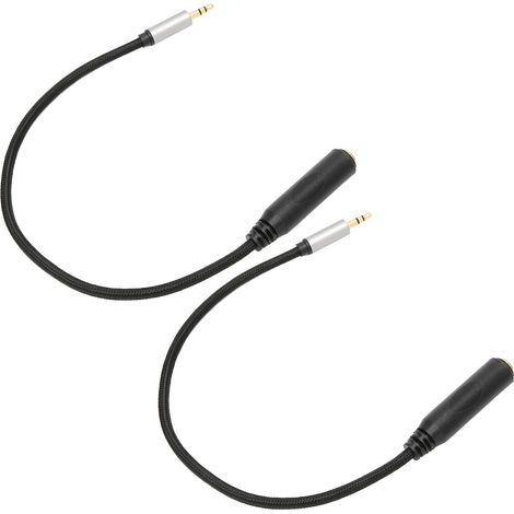 Câble audio 3.5mm mâle vers 6.35mm femelle pour casque, table de mixage et enceintes - 30cm (1/5)