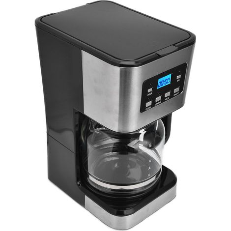 Cafetière à filtre 1,5 L, 12 tasses, avec minuterie et extraction automatique, pour la maison et les cafés, prise européenne 220-240 V. (1/5)