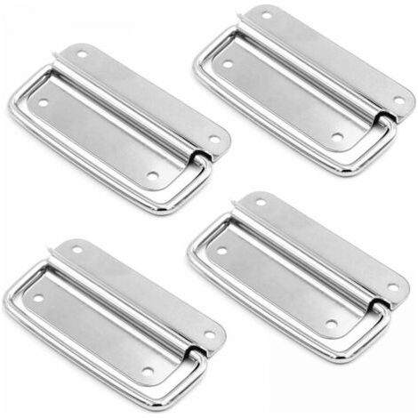 Lot de 4 Poignées Traction D'acier Inoxydable, Poignée de Caisse, Porte en Métal Extracteur Poignée, pour Boîte à Outils Flight Case Boîtes Quincaillerie (1/5)