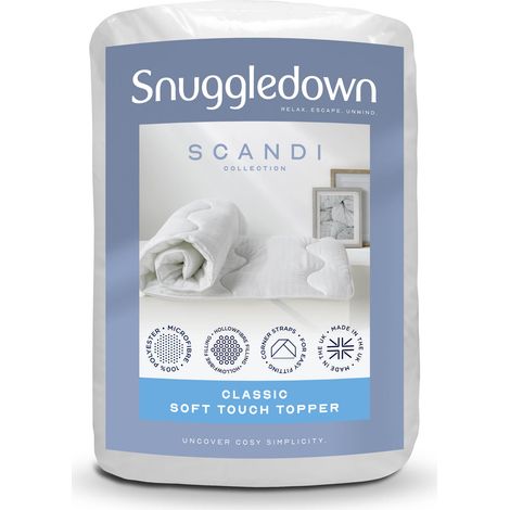 Snuggledown Scandinavian Hollowfibre Mattress Topper, Medium Support, Double
