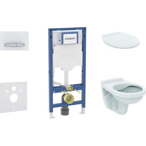 Geberit Duofix - Set di installazione pre- parete, vaso Alpha e sedile, pulsante Sigma50, bianco alpino SANI11CD3131
