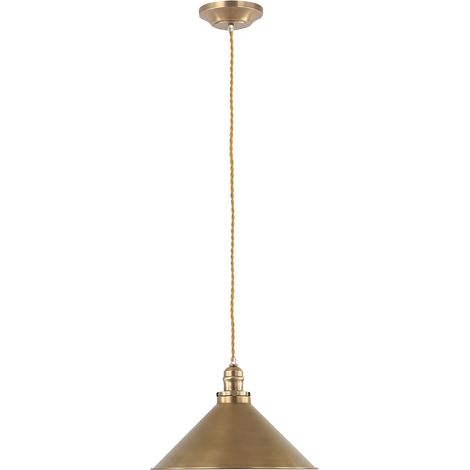 Elstead Provence - Sospensione a soffitto a 1 luce a cupola in ottone invecchiato, attacco E27
