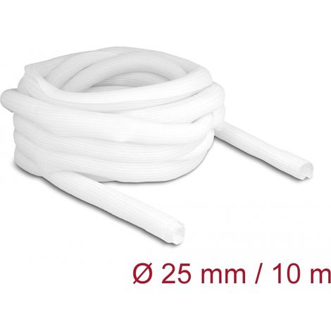 Delock Funda trenzada de cierre automÃ¡tico 10 m x 25 mm, color blanco