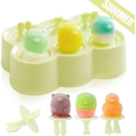 Eisform aus Silikon und Kunststoff – Tierformen (Vogel, Eule, Bär) – 6 Stück – 20 ml Fassungsvermögen pro Stück (1/5)