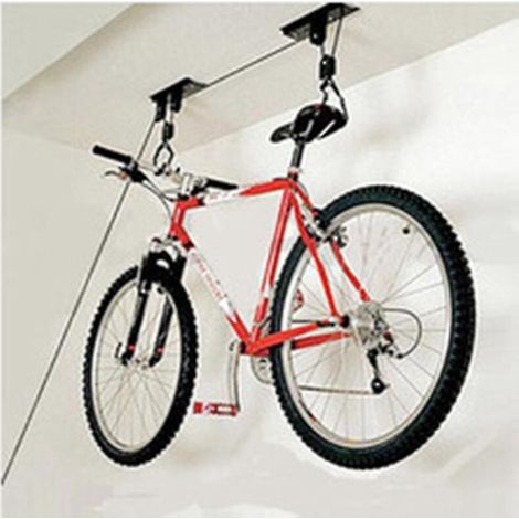 Support de vélo en acier noir fixé au plafond Eufab 16411 (1/5)