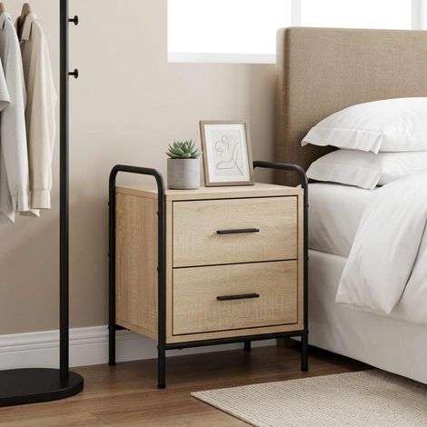 vidaXL Bedside Cabinet Sonoma Oak 40 x 30 x 50 cm Engineered Wood (1/5)