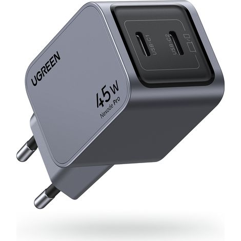 Cargador rápido UGREEN Nexode Pro 45W Dual USB-C GaN gris UE (1/5)