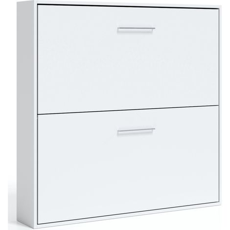 Lit escamotable superposé 80x200 Sophia-2 matelas-Coffrage Blanc-Façade Blanche (1/5)