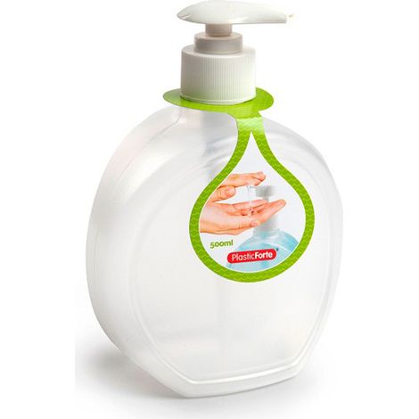PLASTICFORTE dosificador jabon 500 ml , Dosificador jabon 500 mlMarca PlasticforteDosificador jabón transparenteEste dosificador para jabón o gel tiene una capacidad de (1/2)