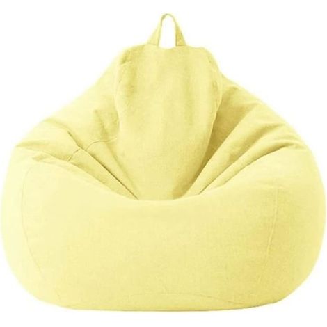 AMOUNE Housse de pouf Sans Remplissage, 80x90cm - Sans Remplissage, Pouf d'intérieur/extérieur - Housse Lavable (1/4)