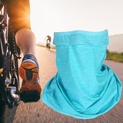 Atmungsaktive Gesichtsmaske für Radfahrer – Sonnenschutz für Gesicht und Hals im Sommer (Hellblau) (1/5)