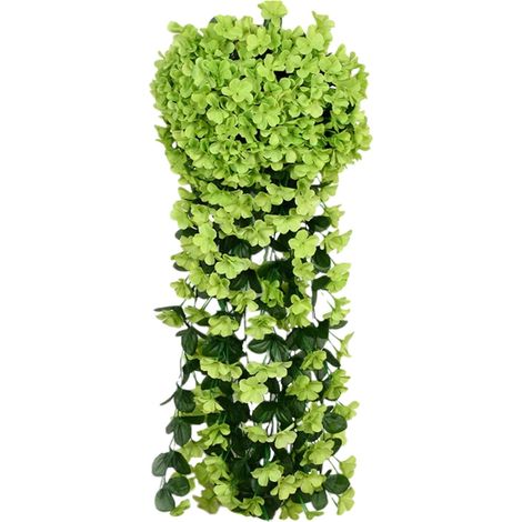 Guirlande Murale Artificielle - Hortensia Violet Simulé - 18 Têtes - Pour Balcon et Décoration Intérieure - 2 Pièces (1/5)