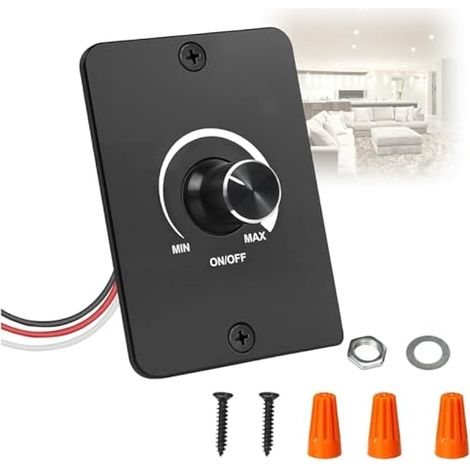 Variateur d'Intensité LED PWM DC, 12V 5A Interrupteur Variateur de lumière, DC 12V LED Dimmable Facile, Variateur d'intensité LED 12 V, pour Camping-car Bateau Camion Van Caravane (1/5)