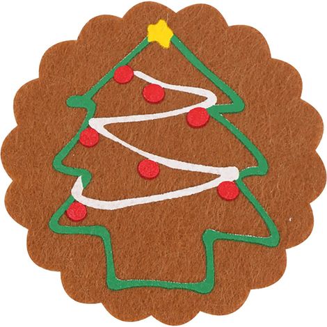 Sous-Verre - Feutre Non Tissé - Motif Noël Flocon Arbre Stocking - Pour Tasse Tasse à Café Verre Bouteille - Lot de 6 (1/5)