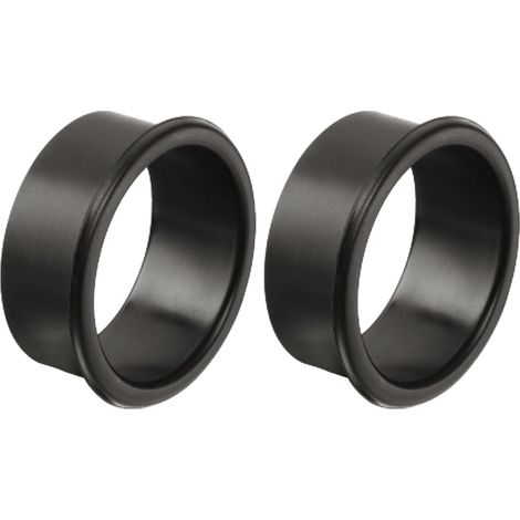 2x Anneau d'aération rond plastique caravane camping car Delrin avec bord de recouvrement à encastrer Ventilation Cache Protection Meuble Mur Plafond Bague, Ø49mm noir (1/2)