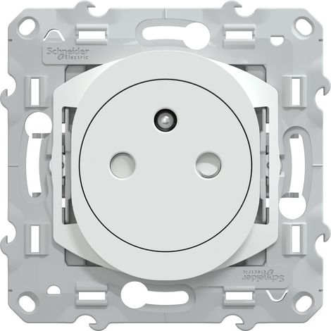 Enchufe de puesta a tierra empotrable Ovalis con sistema de fijación tipo garra, SCHNEIDER ELECTRIC, blanco SCHNEIDER ELECTRIC (1/5)
