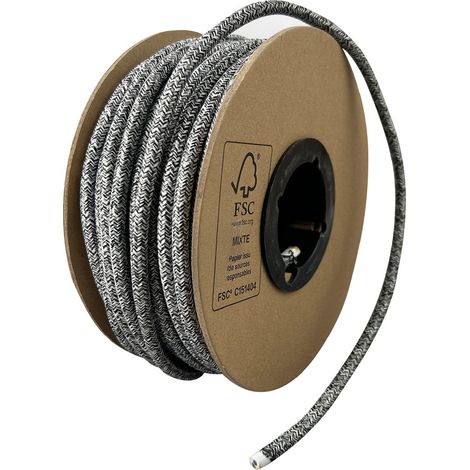 Bobine câble électrique gris chiné, long. 25m, diam. 6.2mm - Tibelec (1/5)