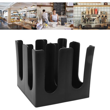 Distributeur de gobelets à café jetables Square 4 compartiments, organisateur de gobelets et couvercles en plastique pour restaurants, bureaux, cafés et salons. (1/5)