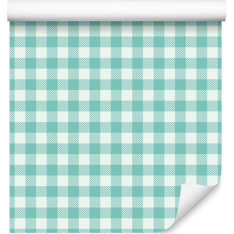 Tapete mit mintfarbenem Stoffmuster, weiche Formen für Wohn- und Schlafzimmer, 50 x 1000 cm (1/5)