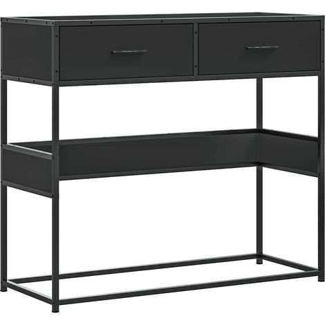 Table console,Table d'appoint,Bout de canapé noir 90x35x80 cm bois d'ingénierie CFW98399 (1/5)