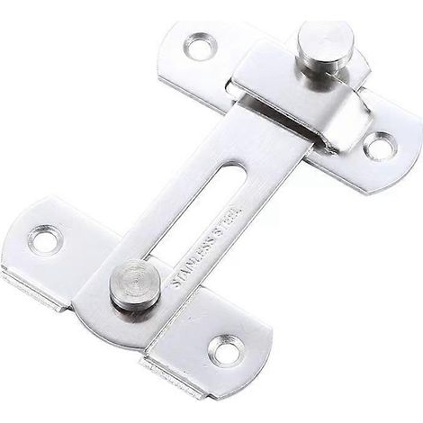 1 loquet de porte en acier inoxydable avec vis, verrou de porte coulissante pour cabine, (1/4)