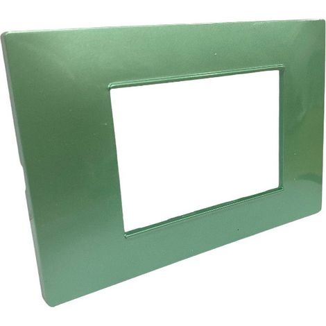 Placchetta per interruttore in metallo a 3 verde cassetta 503 compatibile con vimar plana supporto cover (1/2)