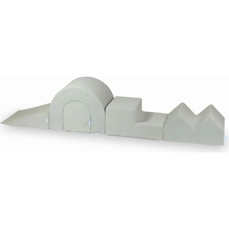 Parque infantil de espuma gris claro, 5 piezas (1/5)