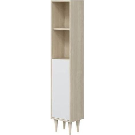 KIT COLONNA BAGNO VERONA 1 ANTA 150 ROVERE BIANCO
