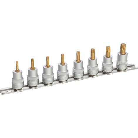 Hazet Steckschlüsseleinsatz Satz 8802T/8H, 3/8 (10 mm) Vierkant hohl, Innen TX Profil, 8-tlg., T15 - T50
