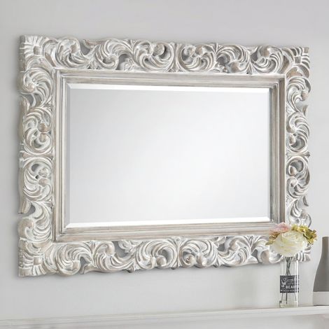 Miroir Mural Baroque, Blanc (1/2)