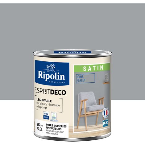 Peinture Murale Toutes Pièces - Satin - 0,5L - Galet - Ripolin (1/5)