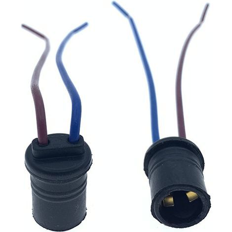T10-Fassung für Kfz-Armaturenbrettlampe, runde Lampenfassung 12961, Gummifassung, T10-Lampe mit Metallstecker (1/4)