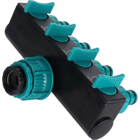 Répartiteur de tuyau d'arrosage à 4 voies, distributeur de raccords pour robinet d'eau, outil d'irrigation agricole et de jardin (1/5)