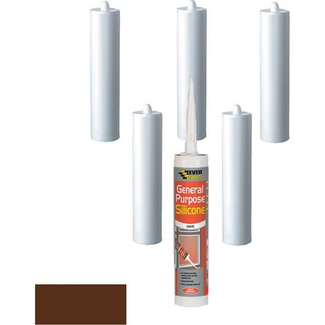 Everbuild General Purpose Silicone Brown C3 Size Pack of 6