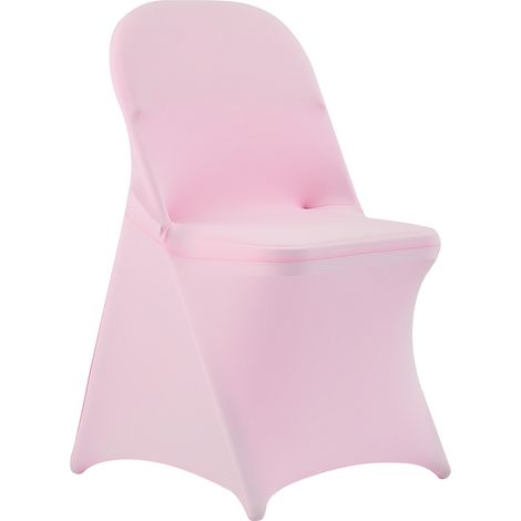 Mophorn Stuhlhussen Stretch 50 Stück – Waschbare und abnehmbare Stuhlbezüge aus Polyester-Spandex für Hochzeiten, Esszimmerbankette und Feiern, geeignet für Klappstühle (45 x 46 x 77 cm) Rosa
