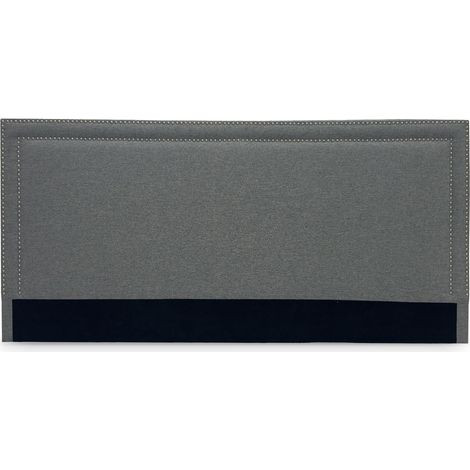 Tete de lit cloutee en tissu lin gris 180 cm lyve (1/4)
