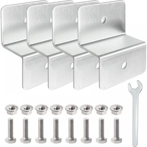 4-teiliges Set Solarmodul-Montagehalterungen, Aluminium-Z-Halterungen, Solarmodul-Montagehalterungen für Wohnmobile, Boote, Hüttendächer (1/5)