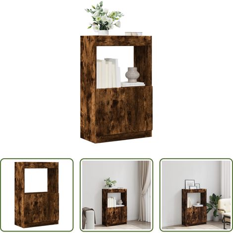 Buffet chêne fumé - Buffet haut chêne fumé 63x33x100 cm bois d'ingénierie (1/5)