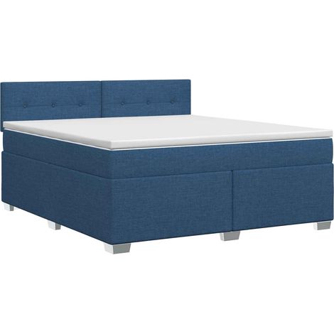 Maison Exclusive - Boxspringbett mit Matratze mit Kopfteil Blau 1 (1/5)