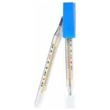 2 pièces médical mercure verre thermomètre adulte bébé mesure de la température corporelle (1/4)